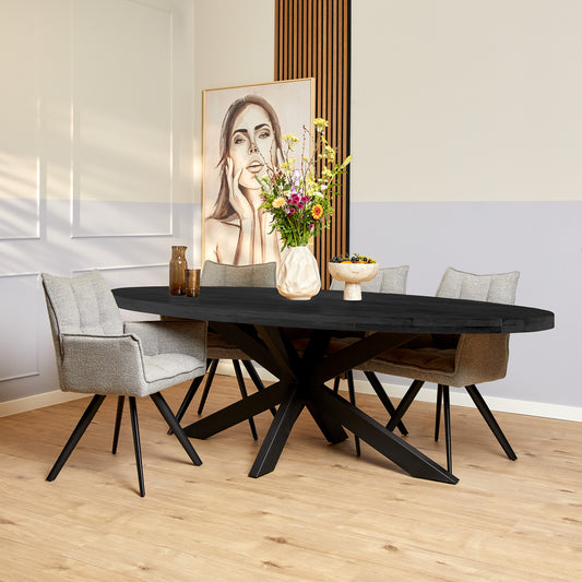 Dining table Denver Black | 240 cm | Oval