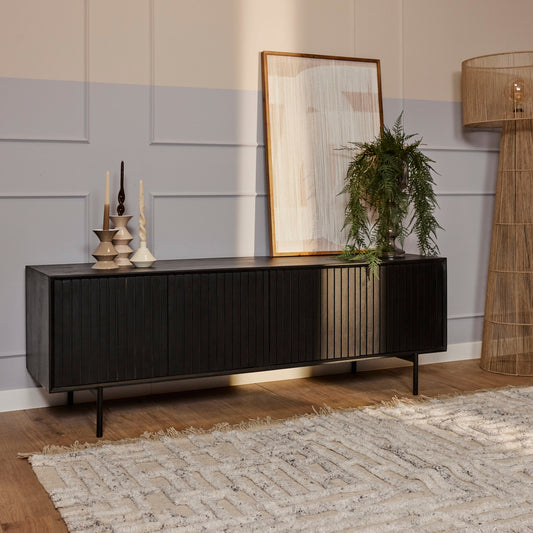 Meuble TV Madison Noir | 165 cm