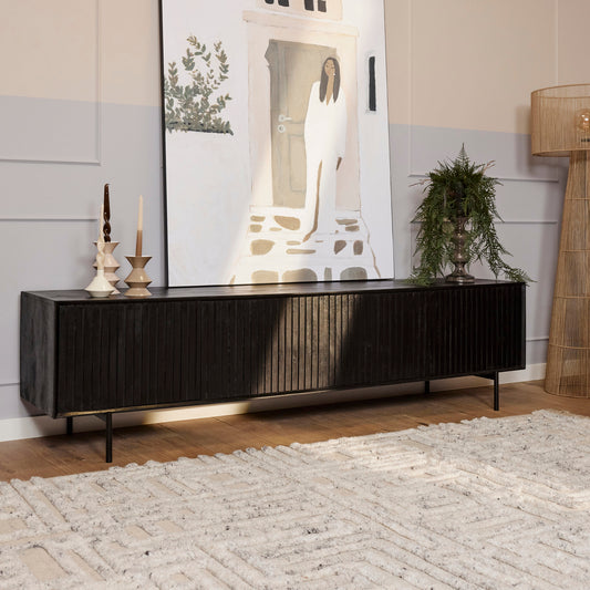 Meuble TV Madison Noir | 210 cm