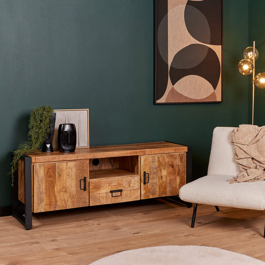 Meuble TV Boaz avec portes et un tiroir | 150 cm