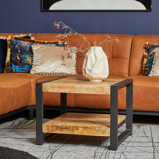 Table d'appoint Boaz avec étagère inférieure | 60 cm
