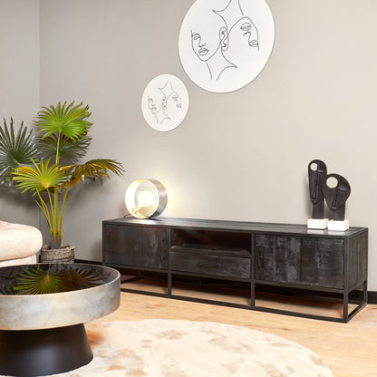 Meuble TV Denver Noir | 180 cm