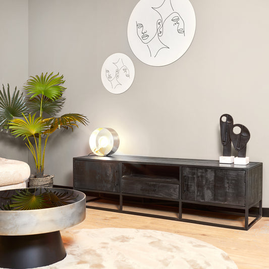 Meuble TV Denver Noir | 180 cm