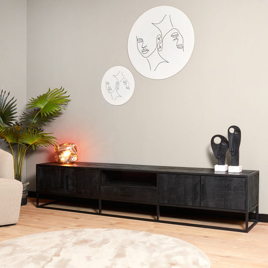 Meuble TV Denver Noir | 240 cm
