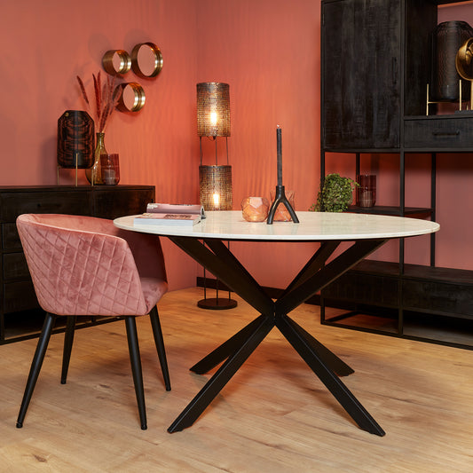 Dining table Lynn White marble | 130cm | Around