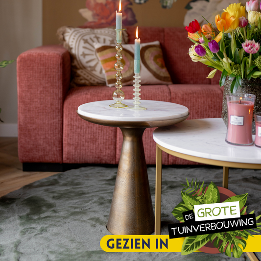 Table d'appoint Essy Marbre blanc | 45 cm