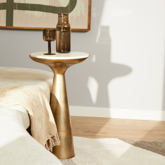 Table d'appoint Essy Marbre blanc | 38 cm