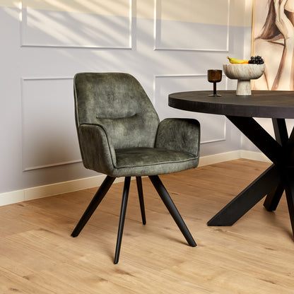 Dining chair Nova | Hunter Green | With armrest