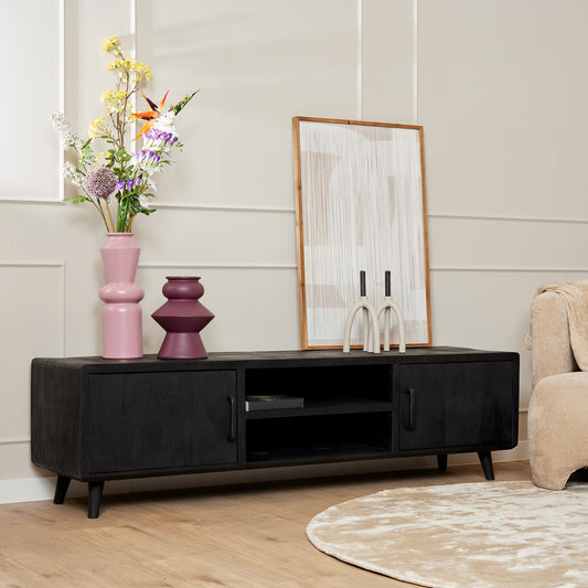 Meuble TV Omaha Noir | 180 cm