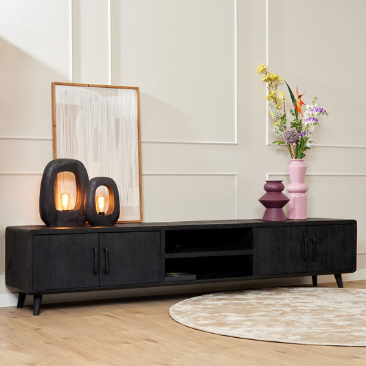 Meuble TV Omaha Noir | 240 cm