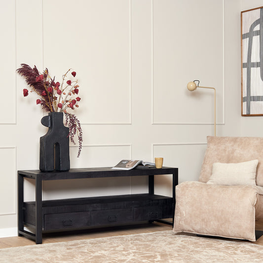 Meuble TV Boaz Noir | 150 cm