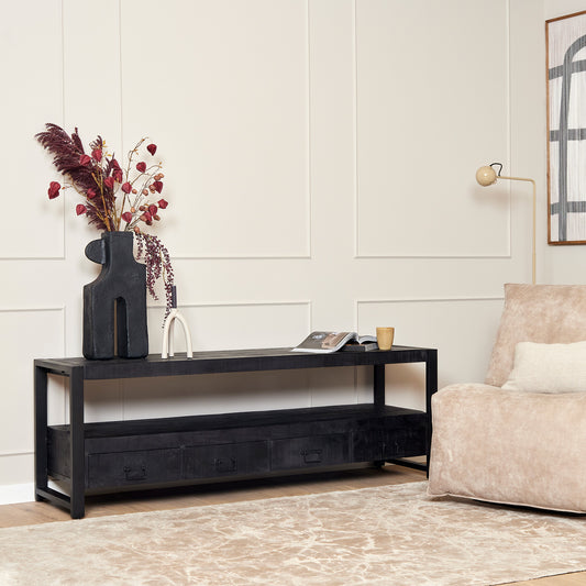 Meuble TV Boaz Noir | 180 cm