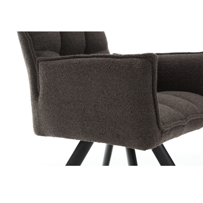 Dining chair Yuni | Brown | With armrest