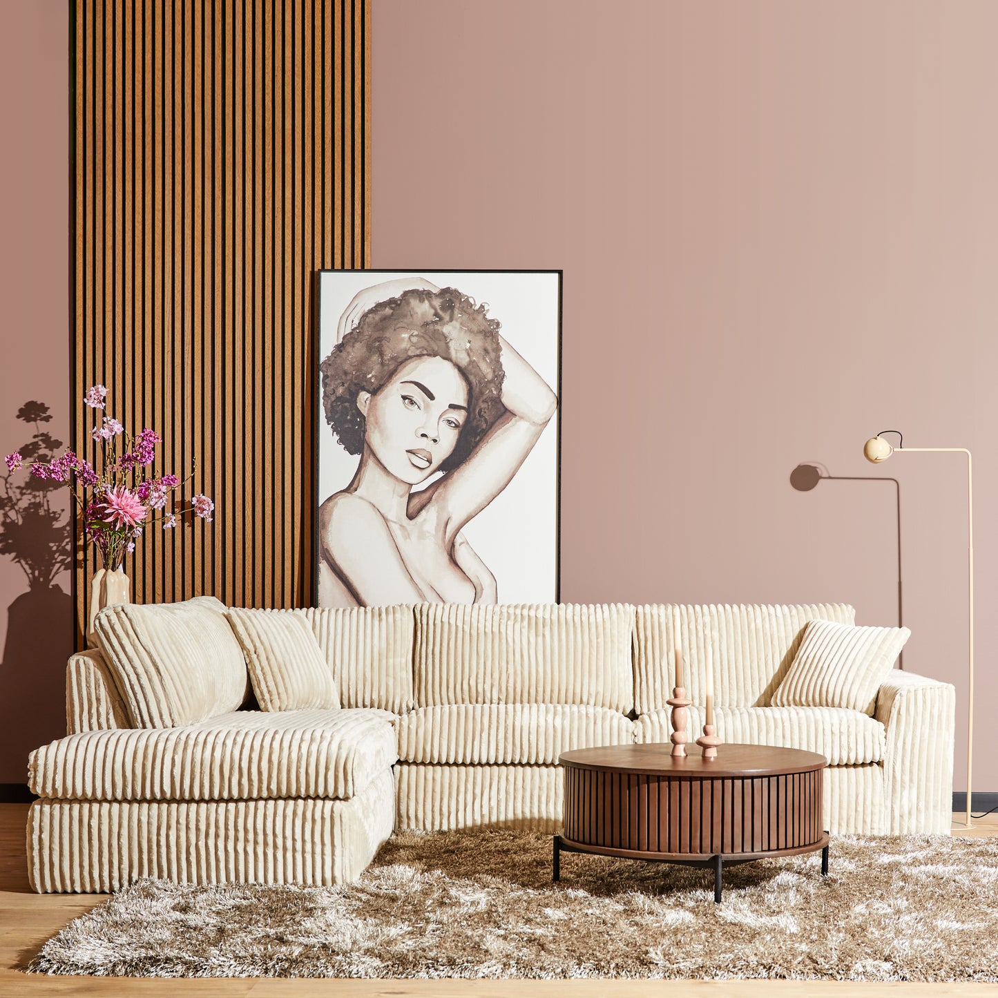MySofa hoekbank Teddy | Beige | Divan Links + 2,5 zits | 5 jaar garantie