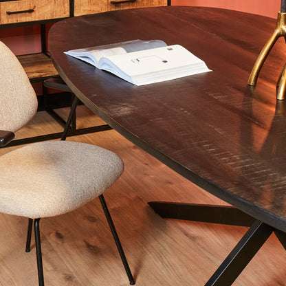 Eettafel Elegance Black | 200 cm | Deens ovaal