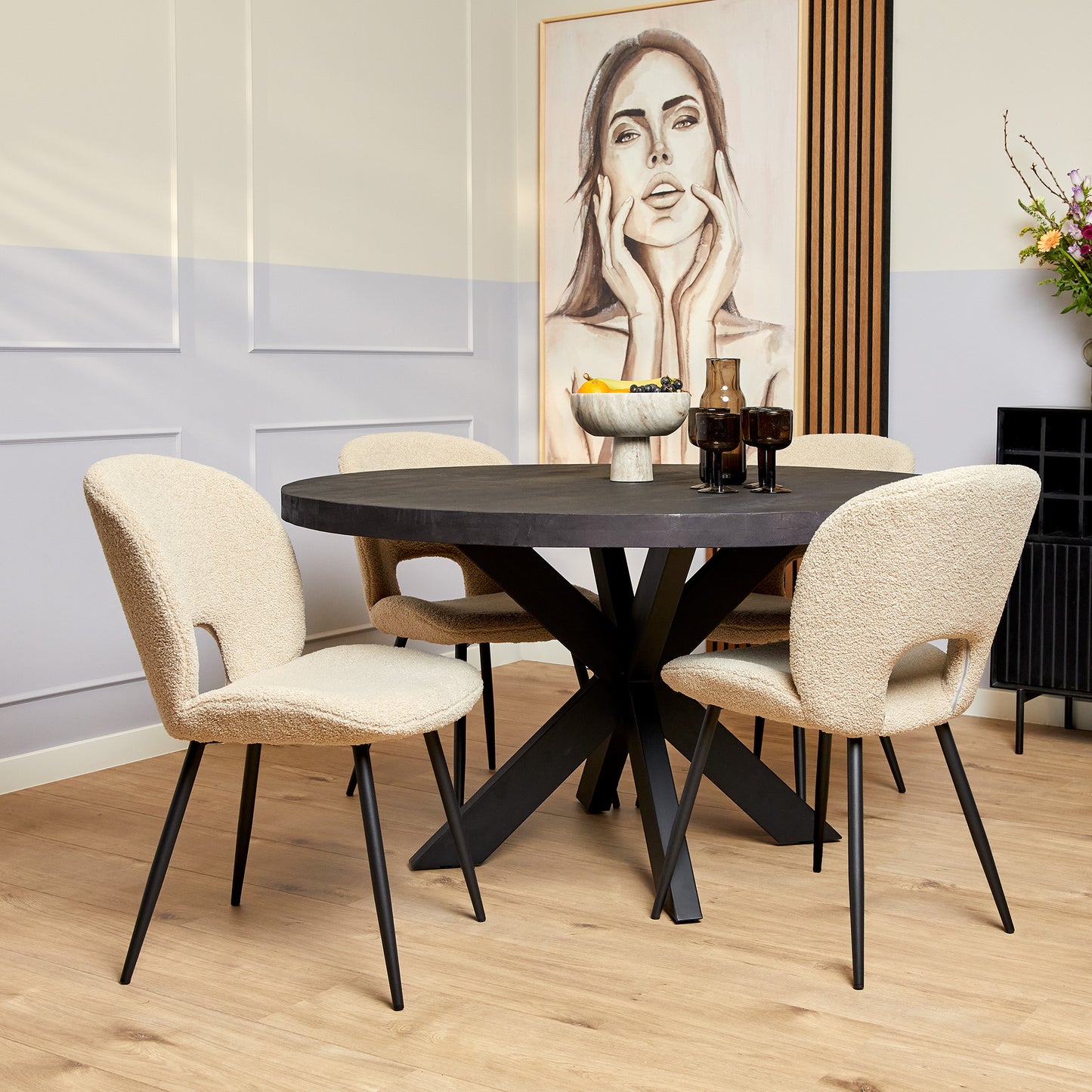 Dining table Denver Black | 150 cm | Round