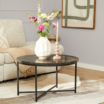 Coffee table Mex Black marble | 75 cm