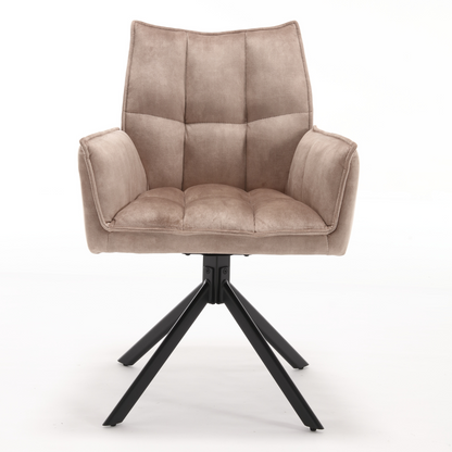 Dining chair Dani Velvet | Beige | With armrest