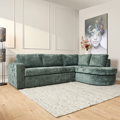 MySofa Alma | Green | 2,5 zits + Divan Rechts | 5 jaar garantie