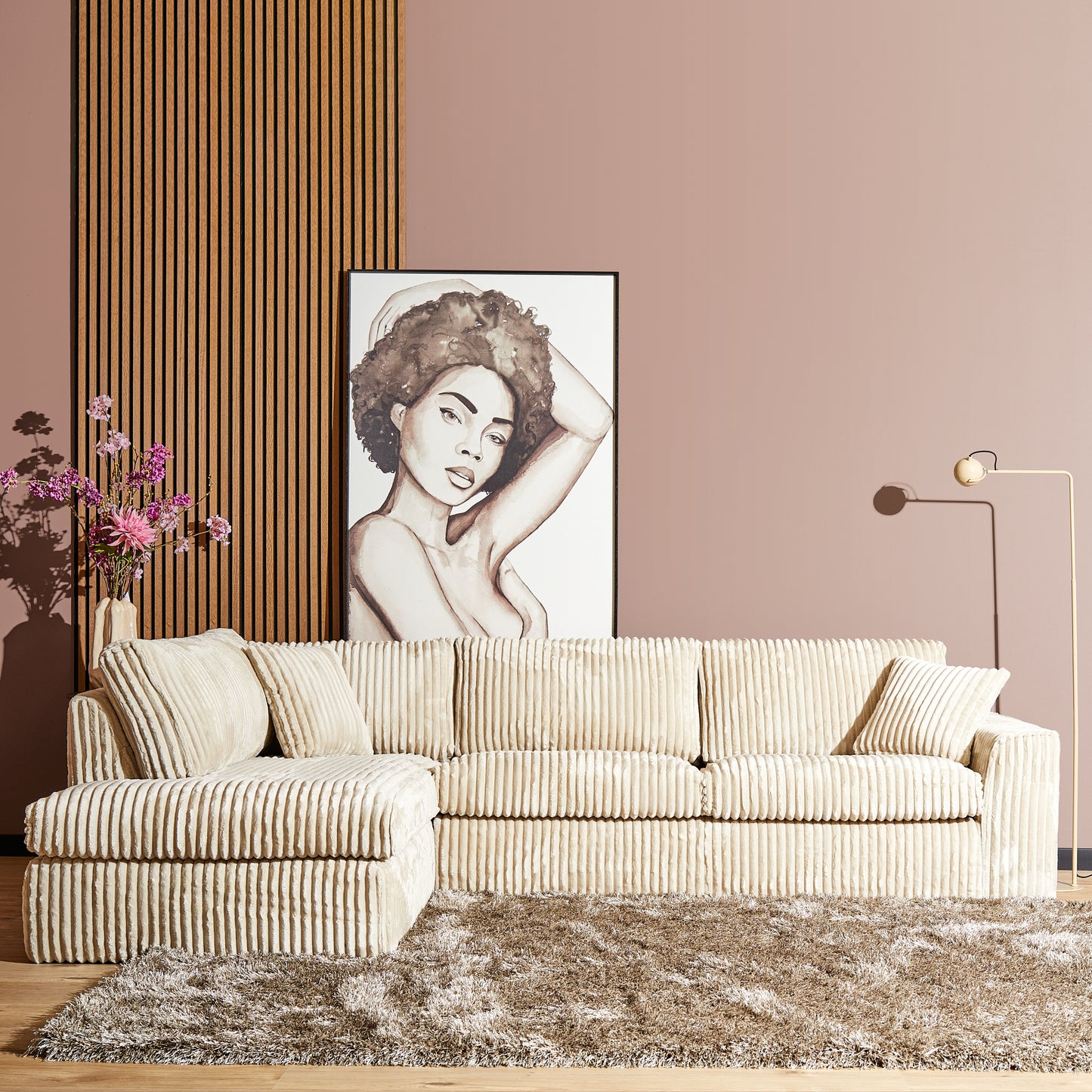 MySofa hoekbank Teddy | Beige | Divan Links + 2,5 zits | 5 jaar garantie