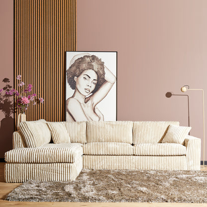 MySofa hoekbank Teddy | Beige | Divan Links + 2,5 zits | 5 jaar garantie