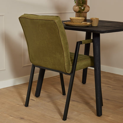 Dining chair Tivoli Bull | Moss green | With armrest