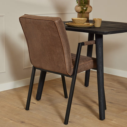 Dining chair Tivoli Bull | Brown | With armrest