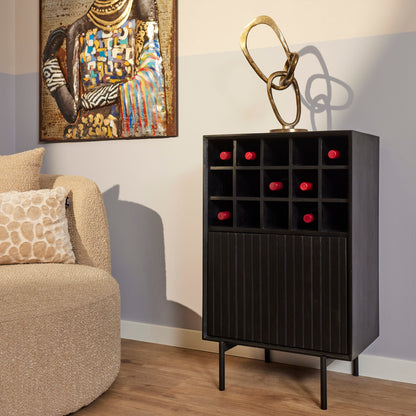 Wine cabinet Madison Black | 55 cm