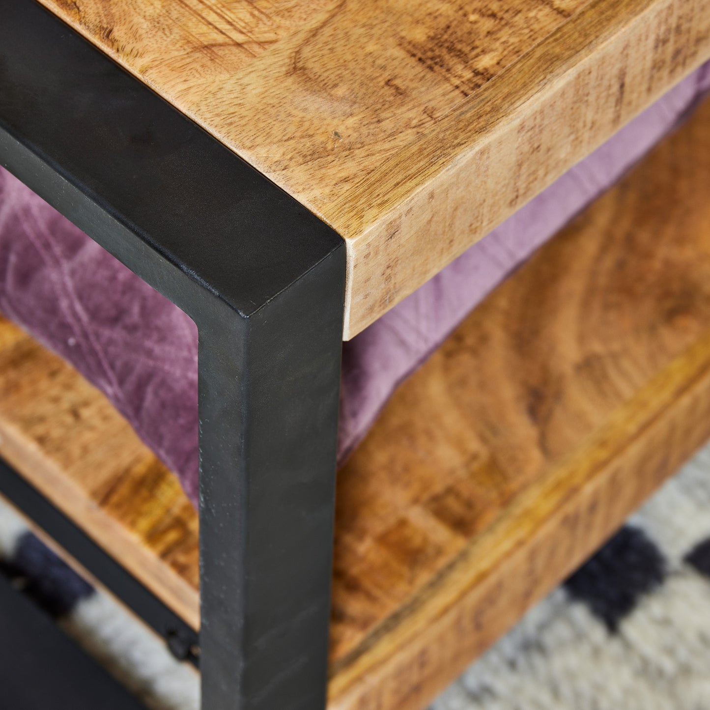 Table basse Boaz avec étagère inférieure | 110 cm