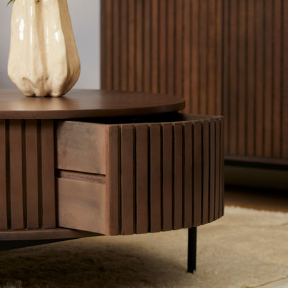 Coffee table Madison Walnut | 80 cm | Round