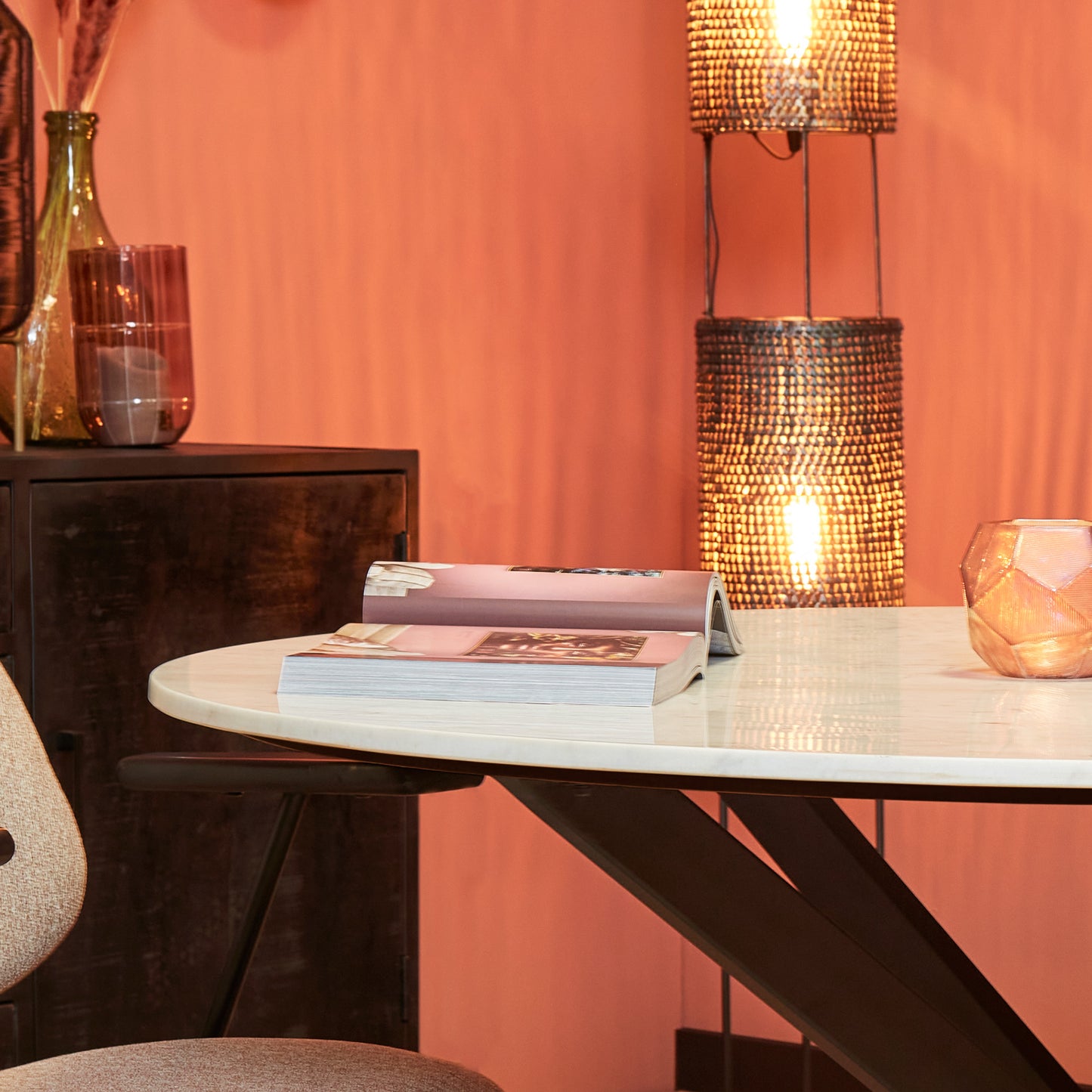 Dining table Lynn White marble | 130cm | Around
