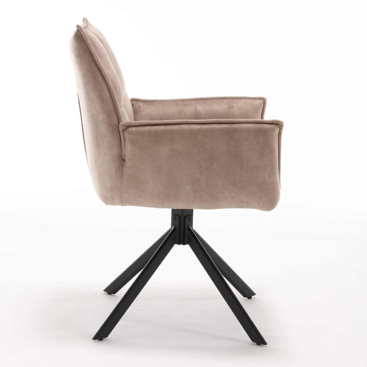Dining chair Dani Velvet | Beige | With armrest