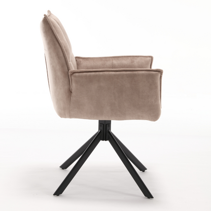 Dining chair Dani Velvet | Beige | With armrest