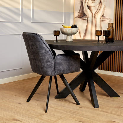Dining chair Nova | Anthracite | With armrest