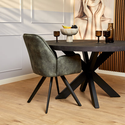 Dining chair Nova | Hunter Green | With armrest