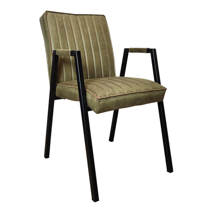 Dining chair Tivoli Bull | Moss green | With armrest