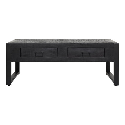 Boaz Black coffee table with 2 drawers | 120 cm