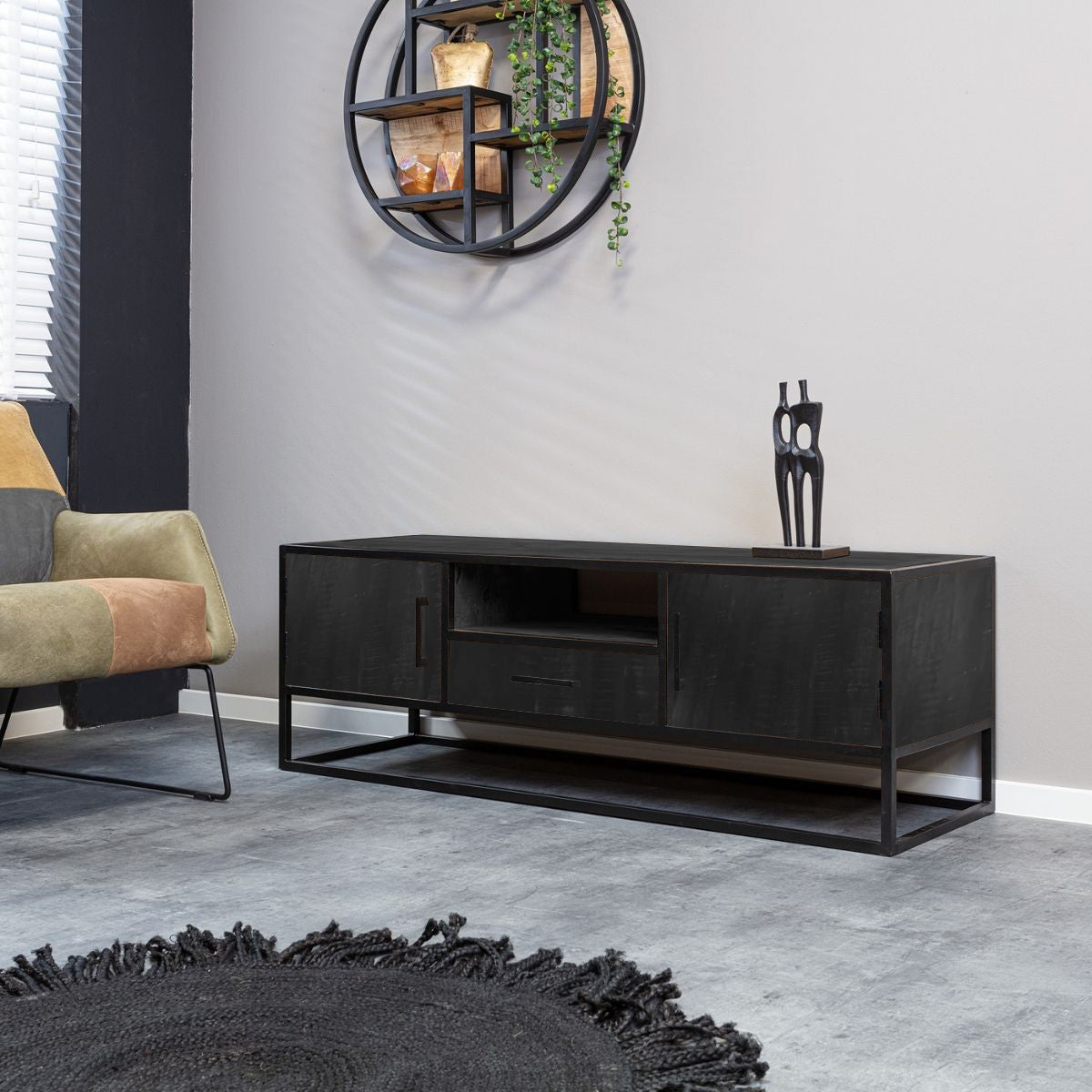 Meuble TV Denver Noir | 145 cm