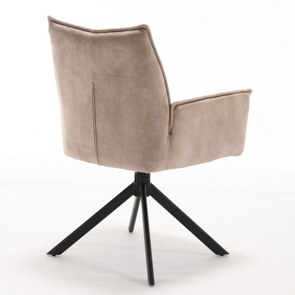 Dining chair Dani Velvet | Beige | With armrest