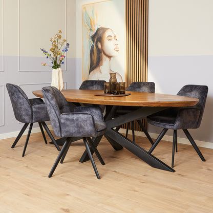 Dining chair Nova | Anthracite | With armrest