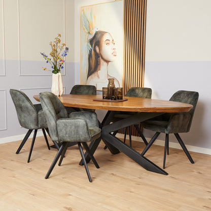 Dining chair Nova | Hunter Green | With armrest