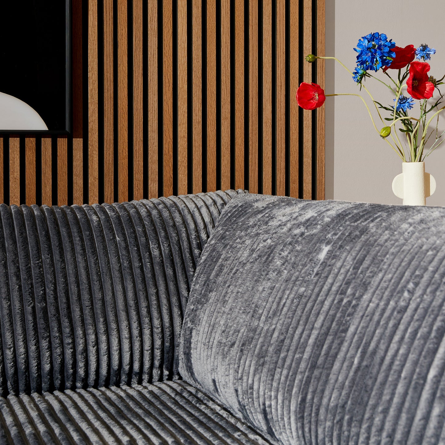 MySofa corner sofa Teddy | Anthracite | 2.5 seats + Divan Right | 5 year warranty