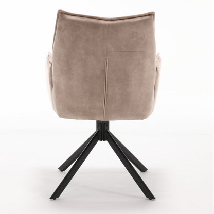 Dining chair Dani Velvet | Beige | With armrest
