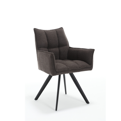 Dining chair Yuni | Brown | With armrest