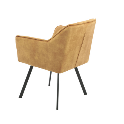 Dining chair Emma Velvet | Yellow | With armrest