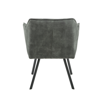 Chaise de salle à manger Emma Velours | Vert chasseur | Avec accoudoir