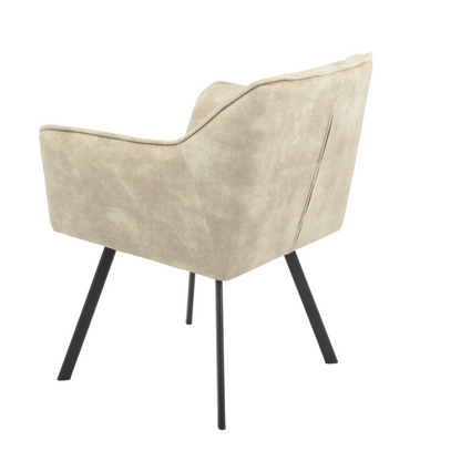 Eetkamerstoel Emma Velvet | Taupe | Met armleuning