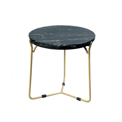 Coffee table Caly Black marble | 45 cm | Set of 2
