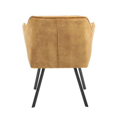 Dining chair Emma Velvet | Yellow | With armrest