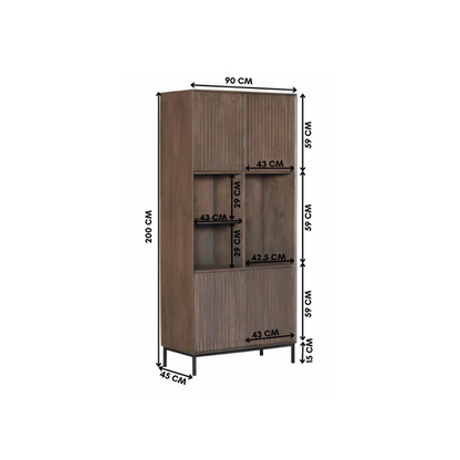 Madison Walnut Shelving Unit | 90 cm